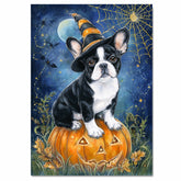 French Bulldog Halloween Puppy Canvas Wall Art Cute Dog Lover Gift for Apartment Bedroom or Modern Home Décor on Ready to Hang 1.5" Thick Canvas Wrap, Floating Framed Canvas, Flat Rolled Canvas